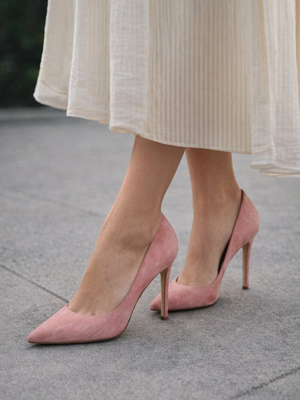 Sam Edelman Women's Pink Suede Pointed-Toe High Heels